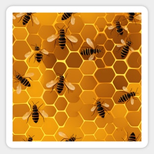 Honeycomb and Bee Pattern 14 Sticker